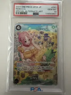 Special Alternate Art Rebecca One Piece OP06 WIngs/Captain Japanese #091 PSA 10 - Image 3