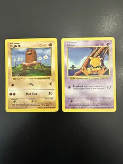 WOTC Pokemon Vintage Base Set Shadowless 2 Card Lot LP - Image 1