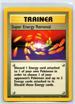 Pokemon TCG Base Set Trainer Super Energy Removal Card 79/102 Rare - Image 1