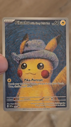 Pikachu with Grey Felt Hat 085 Promo with VanGogh promo card - Image 2