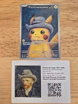 Pikachu with Grey Felt Hat 085 Promo with VanGogh promo card - Image 4