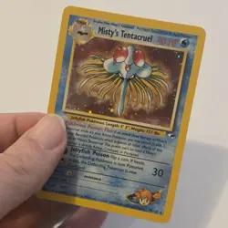 2000 Misty's Tentacruel 10/132 Holo Rare Gym Heroes Pokemon Card Played - Image 3