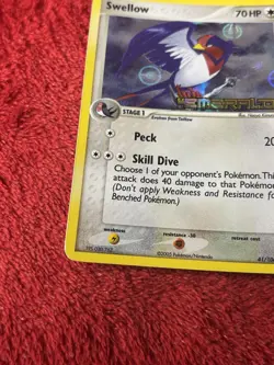 Swellow 41/106 Emerald Reverse Holo Stamped Pokemon Card Lp + - Image 4