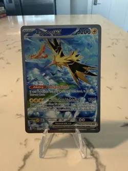 Pokemon Zapdos EX TCG Holo Card 202/165 Scarlet & Violet 151 Series - Image 1