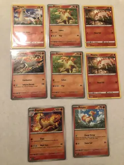 Lot of 8 Ponyta and Rapidash Pokemon Cards - Image 1