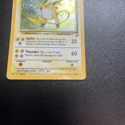 Raichu 16/130 Pokemon Base Set 2 Holo Rare Card - HP - Image 3