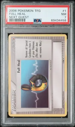 FULL HEAL Pokemon TFG 2006 PSA 7 Next Quest 1/8 Trading Figure Game Card - Image 1
