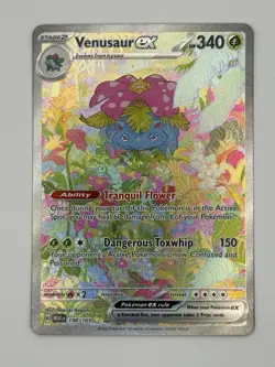 2023 Pokemon Card Venusaur ex 198/165 - Scarlet & Violet 151 Secret Rare Holo NM - Image 1