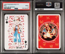 1996 POKEMON RED VERSION PLAYING CARDS JACK OF SPADES RED PSA 9 - Image 3