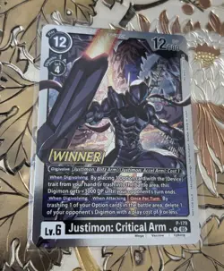 Digimon Card Game Justimon: Critical Arm Winner Foil P-179 Promo - Image 1