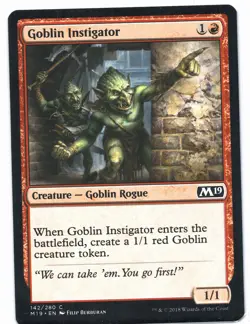 Goblin Instigator C Core Set 2019 142 Lightly Played - Image 1