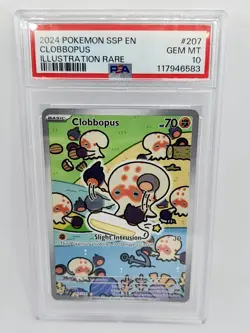 2024 Pokemon Surging Sparks Clobbopus Illustration Rare #207 PSA 10 GEM MINT - Image 1