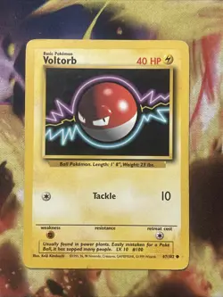 Pokemon TCG Voltorb Base Set 67/102 Regular Unlimited Common - Image 1
