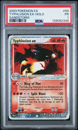 Psa 1 Typhlosion EX Holo 99/100 Sandstorm 2003 Pokemon E Reader PR - Image 1