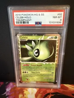 2010 POKEMON TRIUMPHANT CELEBI PRIME #92 ULTRA RARE PSA 8 NEAR MINT - Image 1