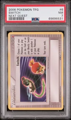 SWITCH Pokemon TFG 2006 PSA 7 Next Quest 6/8 Trading Figure Game Torchic Geodude - Image 1