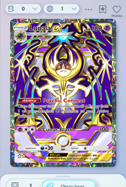 Pokemon TCG POCKET - Lunala Full Art 2⭐, Deluxe ex, English - Image 2