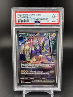 POKEMON PSA 9 Miraidon ex #244/198 Scarlet and Violet Special Illustration Rare - Image 1