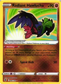 Pokemon TCG Radiant Hawlucha 081/189 Astral Radiance Ultra Rare Holo NM - Image 1