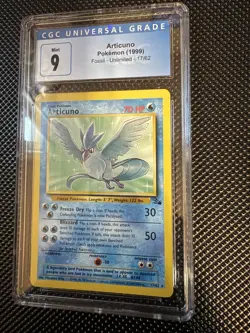 1999 Pokemon TCG Fossil Articuno 17/62 Non Holo CGC 9 Mint - Image 1