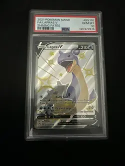 2021 Pokemon Sword & Shield Shining Fates #SV110 Lapras v Full Art PSA 10 - Image 1