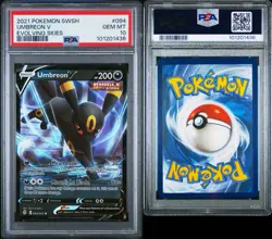 2021 Pokemon SWSH Evolving Skies Umbreon V 094/203 PSA 10 Gem Mint - Image 1