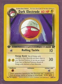 1999 Pokemon First Edition Fossil Dark Electrode 34/82!! - Image 1
