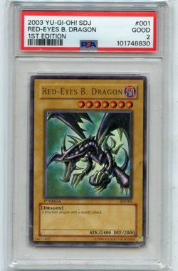 2003 YU-GI-OH! SDJ #001 RED-EYES BLUE DRAGON "1st EDITION" - PSA 2 GOOD (48830) - Image 1