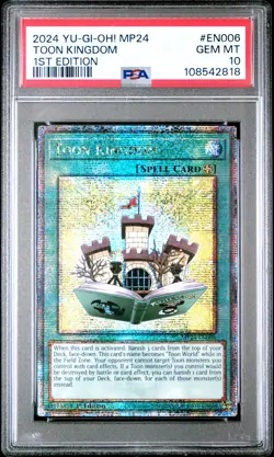 2024 YU-GI-OH! MP24-25TH ANV TIN: DUELING MIRRORS 1ST ED TOON KINGDOM PSA 10 - Image 1