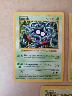 Pokemon TCG Tangela 66/102 Shadowless 3x Card Lot - Image 2