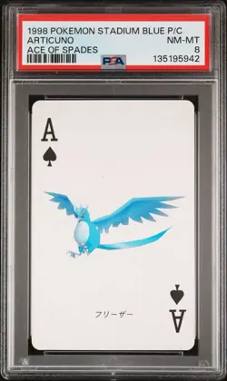 1998 POKEMON STADIUM BLUE VERSION PLAYING CARDS ACE OF SPADES ARTICUNO PSA 10 - Image 1