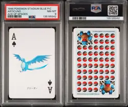 1998 POKEMON STADIUM BLUE VERSION PLAYING CARDS ACE OF SPADES ARTICUNO PSA 10 - Image 3
