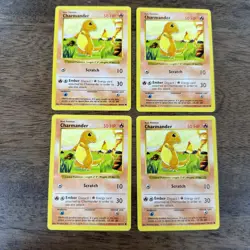 Pokemon TCG English Charmander Lot 4 Cards Base Set Shadowless 46/102 LP - Image 1