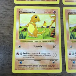 Pokemon TCG English Charmander Lot 4 Cards Base Set Shadowless 46/102 LP - Image 2