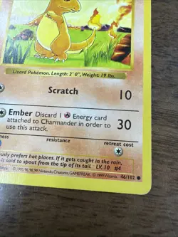Pokemon TCG English Charmander Lot 4 Cards Base Set Shadowless 46/102 LP - Image 5