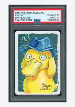Pokemon PSA 10 AUTO 10 Spare Card Psyduck Keyun 2019 Old Maid Japanese - Image 1