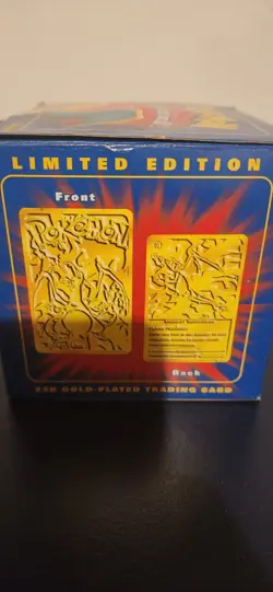 23K Gold Plated CHARIZARD Trading Card 1999 Burger King Pokemon Ball SEALED! - Image 2