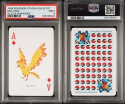1998 POKEMON STADIUM BLUE VERSION PLAYING CARDS ACE OF DIAMONDS MOLTRES PSA 10 - Image 3