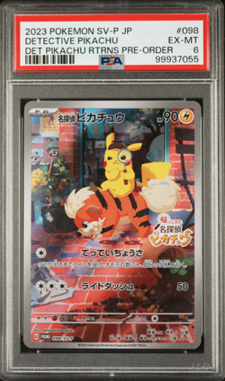PSA 6 Detective Pikachu 098/SV-P Promo Full Art Japanese Pokemon Card 2023 - Image 1