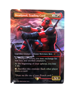 Deadpool Trading Card NM / M Secret Lair Borderless Rainbow FOIL - Image 1