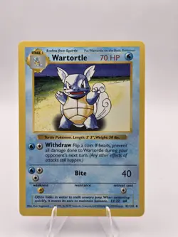 Pokemon TCG English Wartortle Card Shadowless Regular Base Set 042/102 - Image 1