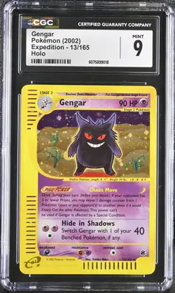 CGC 9 MINT Gengar 2002 Expedition 13/165 Holo Pokemon Card - Image 1