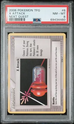 X ATTACK Pokemon TFG 2006 PSA 8 Next Quest 8/8 Trading Figure Game Card - Image 1