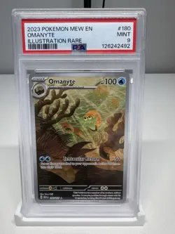 Omanyte 180/165 Illustration Rare Scarlet & Violet 151 Pokemon Card PSA 9 MINT - Image 1