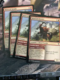 4 x Rimrock Knight / Boulder Rush (137/269) - Throne of Eldraine - Common - Image 1