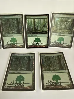 Signed Forest Champions of Kamigawa Artist Rob Alexander MTG Magic! (5) FOILS - Image 1