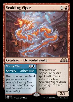 Scalding Viper // Steam Clean x1 NM Magic the Gathering 1x Wilds of Eldraine mtg - Image 1