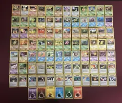 Pokemon Gym Heroes Complete Common And Uncommon Set LP/NM + 3 Empty Packs - Image 1