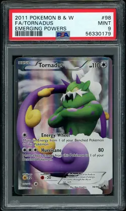 2011 Pokemon BW Emerging Powers Tornadus Full Art #98 PSA 9 MINT - Image 1