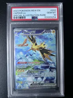 Pokemon Zapdos EX TCG 202/165 Scarlet & Violet 151 PSA 10 - Image 1